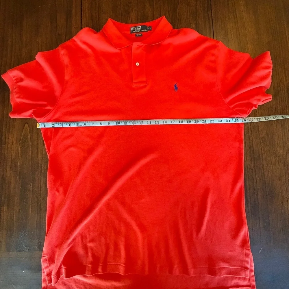 Polo Ralph Lauren Men's Orange Polo Cotton Preppy Shirt, Size XL